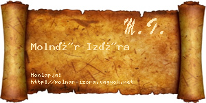 Molnár Izóra névjegykártya